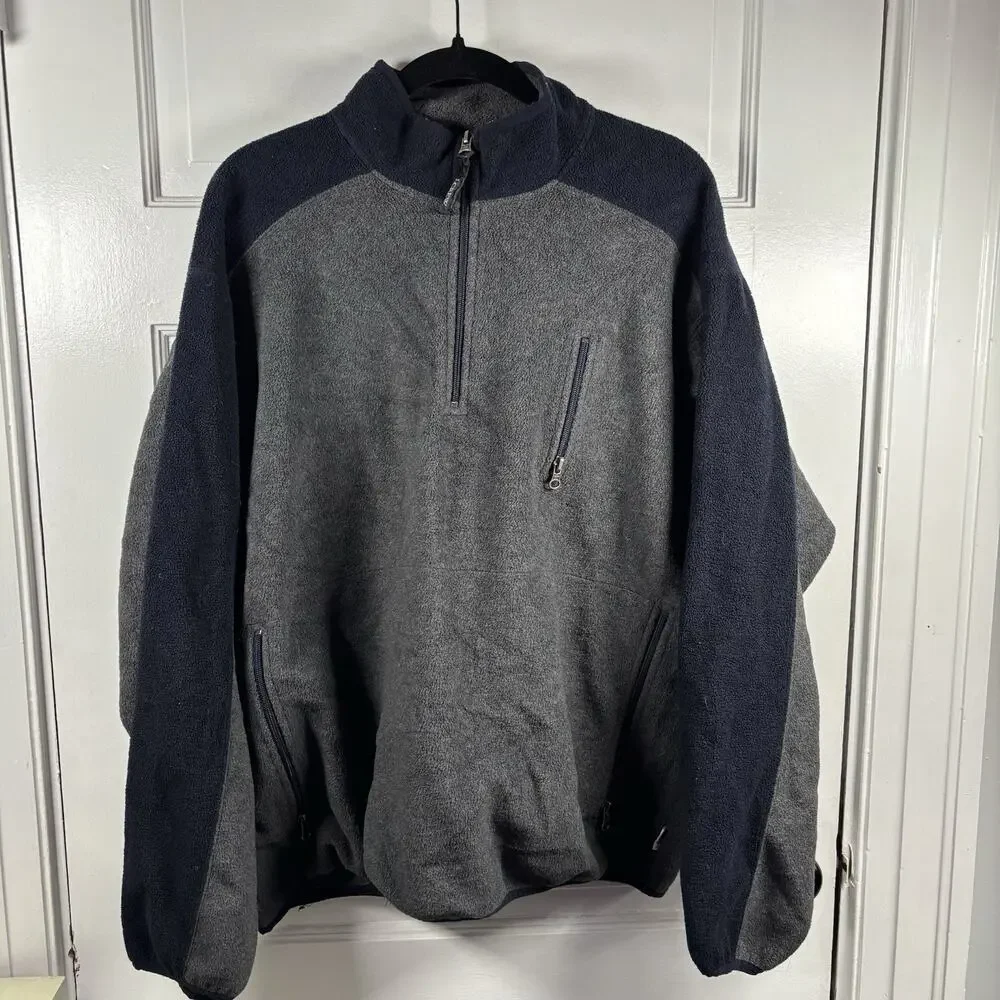 J CREW Full Zip‎ Polartec Fleece Jacket gray men size XL